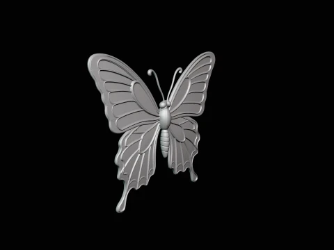 Ornate Golden Butterfly Statue Design 3 - 3D Print Model 3D Print Model