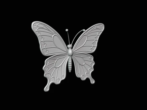 Ornate Golden Butterfly Statue Design 4 - 3D Print Model 3D Print Model
