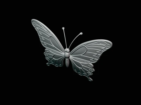Ornate Golden Butterfly Statue Design 4 - 3D Print Model 3D Print Model