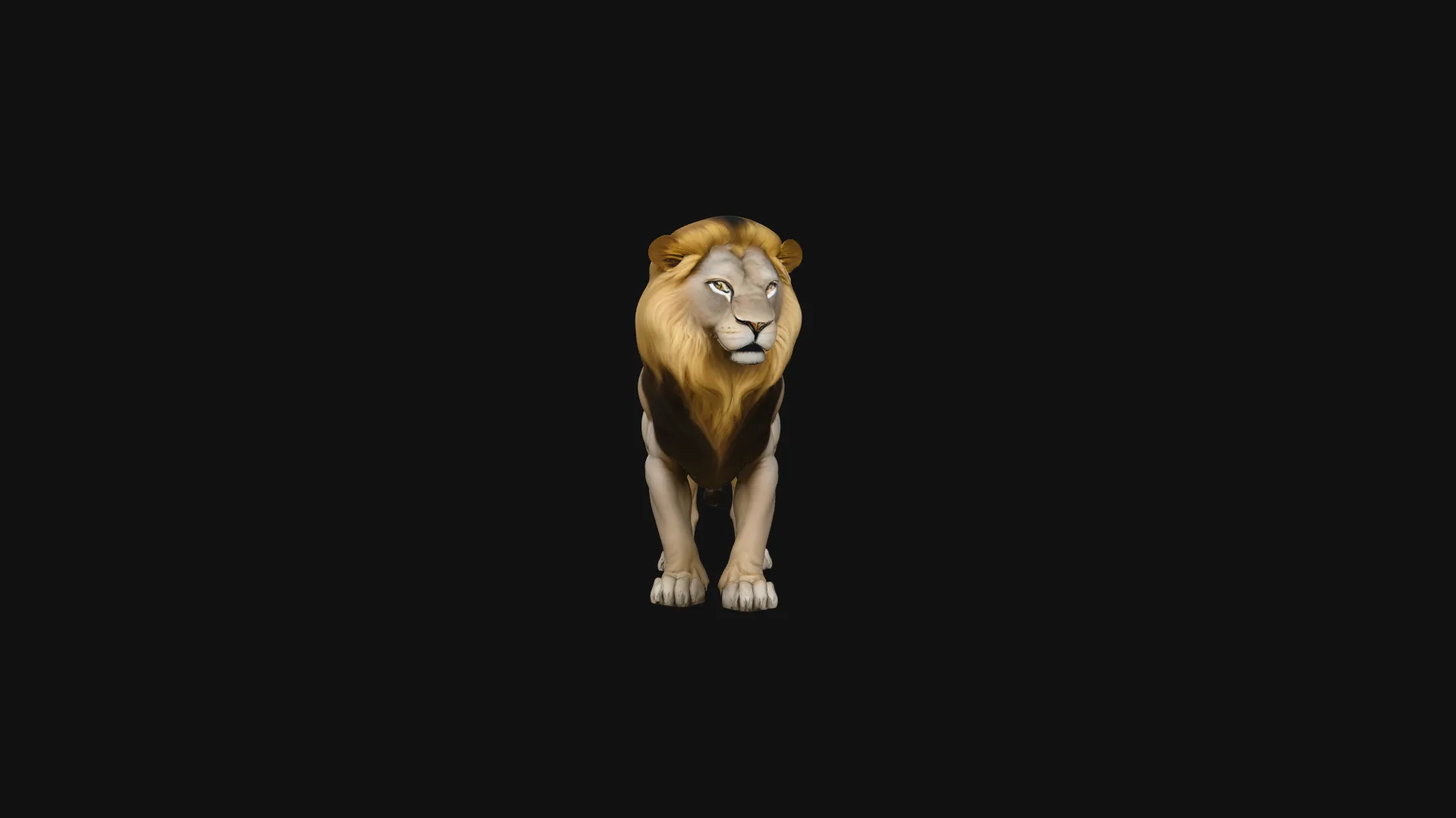 Standing Lion Statue Design 1 - 3D Print Model 3D Print Model .c4d .max .obj .3ds .fbx .stl .blend 