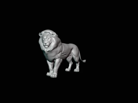 Standing Lion Statue Design 1 - 3D Print Model 3D Print Model