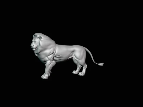 Standing Lion Statue Design 1 - 3D Print Model 3D Print Model