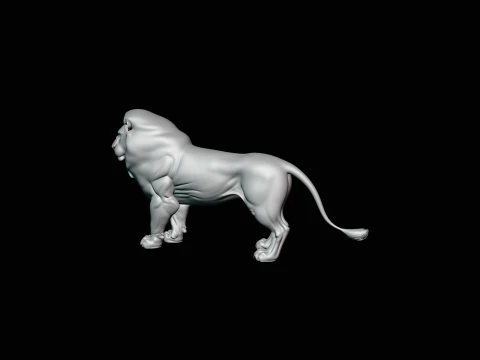Standing Lion Statue Design 1 - 3D Print Model 3D Print Model