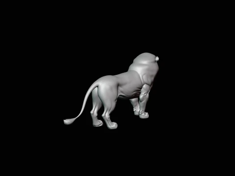 Standing Lion Statue Design 1 - 3D Print Model 3D Print Model