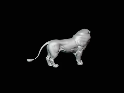 Standing Lion Statue Design 1 - 3D Print Model 3D Print Model