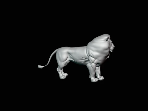 Standing Lion Statue Design 1 - 3D Print Model 3D Print Model