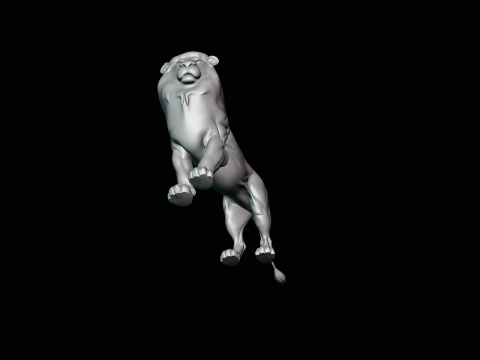 Standing Lion Statue Design 1 - 3D Print Model 3D Print Model