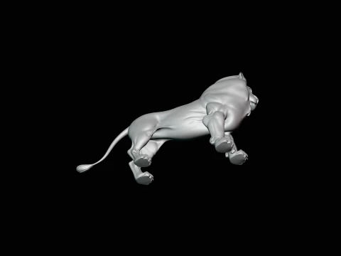 Standing Lion Statue Design 1 - 3D Print Model 3D Print Model