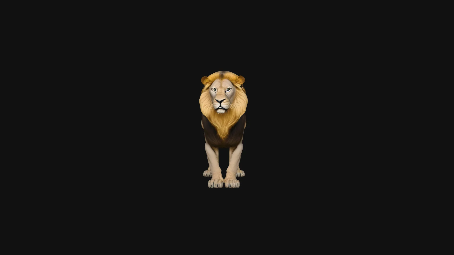 Standing Lion Statue Design 2 - 3D Print Model 3D Print Model .c4d .max .obj .3ds .fbx .stl .blend 