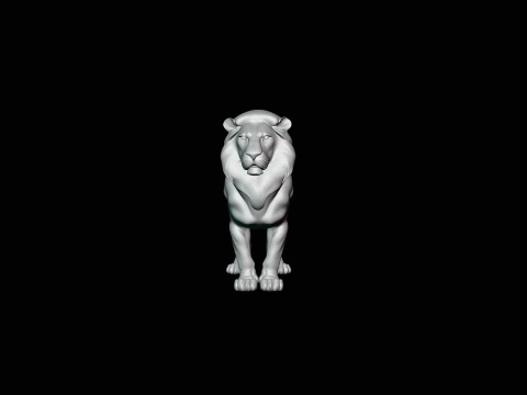Standing Lion Statue Design 2 - 3D Print Model 3D Print Model