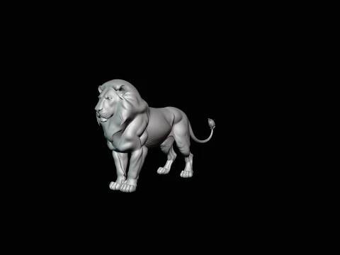 Standing Lion Statue Design 2 - 3D Print Model 3D Print Model