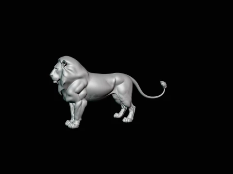 Standing Lion Statue Design 2 - 3D Print Model 3D Print Model