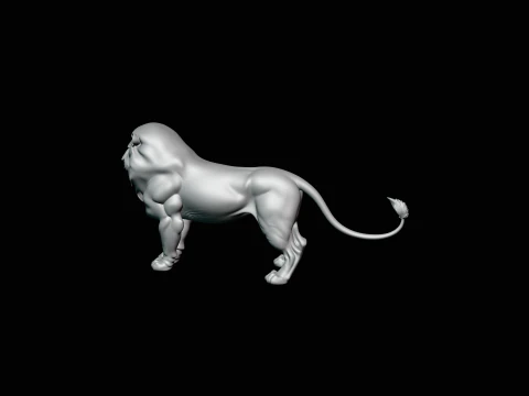 Standing Lion Statue Design 2 - 3D Print Model 3D Print Model