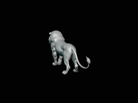 Standing Lion Statue Design 2 - 3D Print Model 3D Print Model