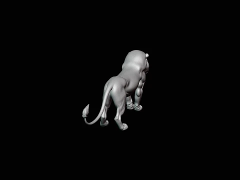 Standing Lion Statue Design 2 - 3D Print Model 3D Print Model