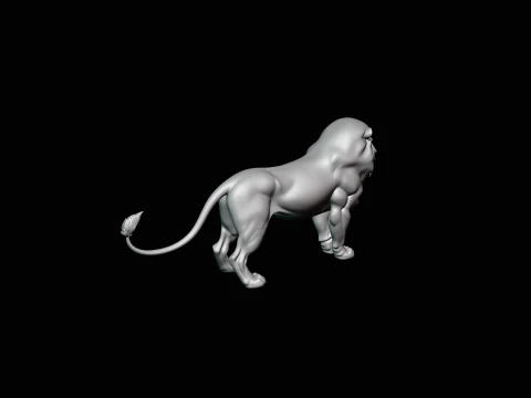 Standing Lion Statue Design 2 - 3D Print Model 3D Print Model