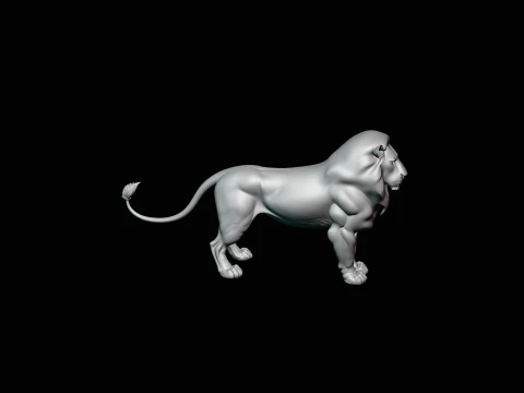 Standing Lion Statue Design 2 - 3D Print Model 3D Print Model