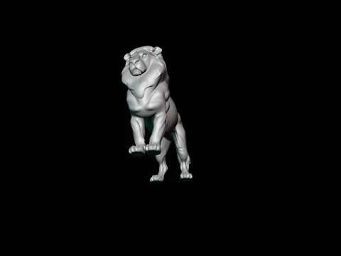 Standing Lion Statue Design 2 - 3D Print Model 3D Print Model