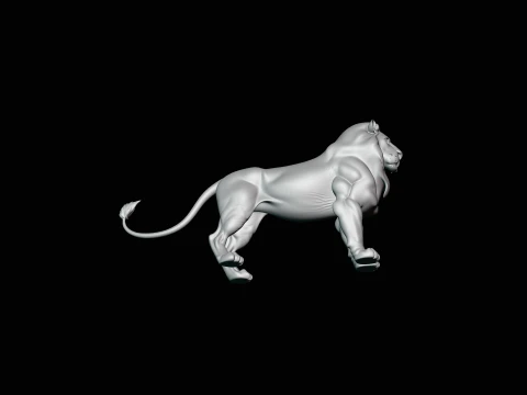 Standing Lion Statue Design 2 - 3D Print Model 3D Print Model