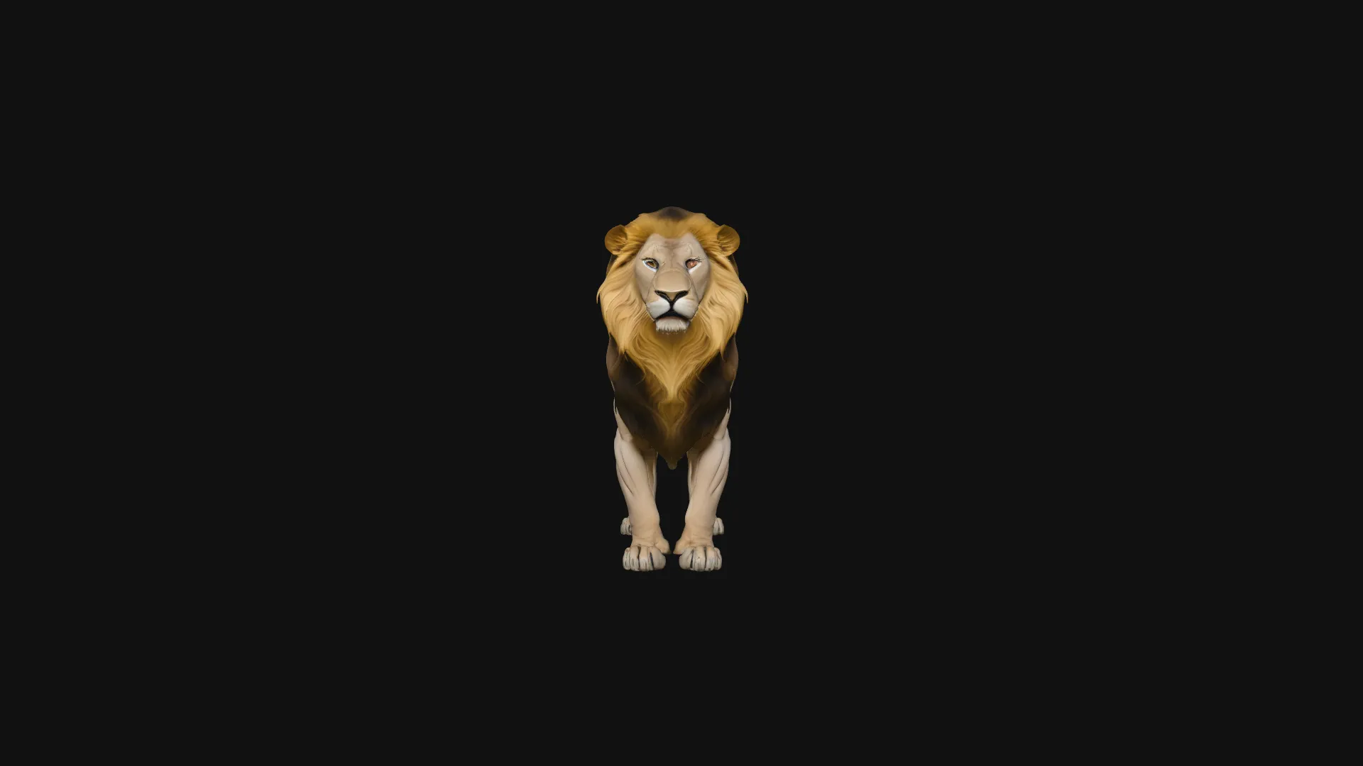 Standing Lion Statue Design 3 - 3D Print Model 3D Print Model .c4d .max .obj .3ds .fbx .stl .blend 