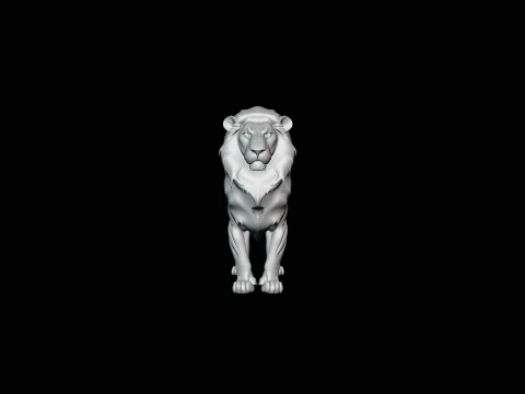 Standing Lion Statue Design 3 - 3D Print Model 3D Print Model