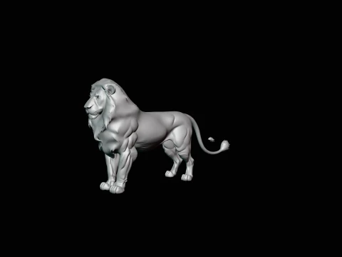 Standing Lion Statue Design 3 - 3D Print Model 3D Print Model