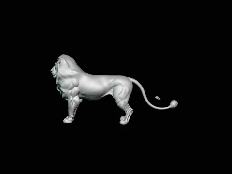 Standing Lion Statue Design 3 - 3D Print Model 3D Print Model
