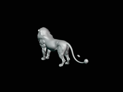 Standing Lion Statue Design 3 - 3D Print Model 3D Print Model