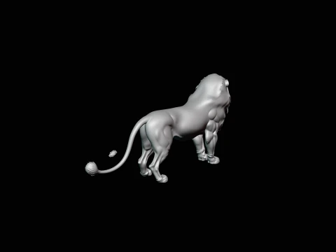 Standing Lion Statue Design 3 - 3D Print Model 3D Print Model