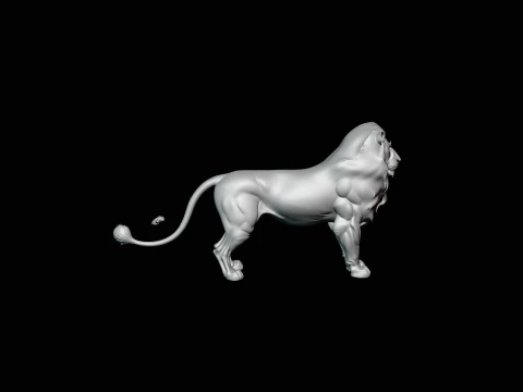 Standing Lion Statue Design 3 - 3D Print Model 3D Print Model