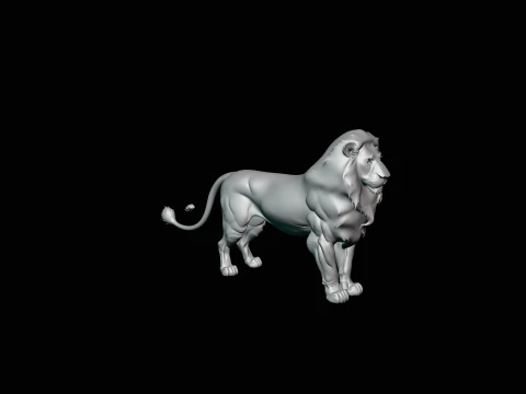 Standing Lion Statue Design 3 - 3D Print Model 3D Print Model