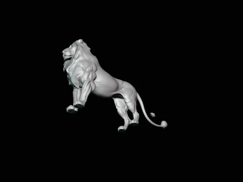Standing Lion Statue Design 3 - 3D Print Model 3D Print Model