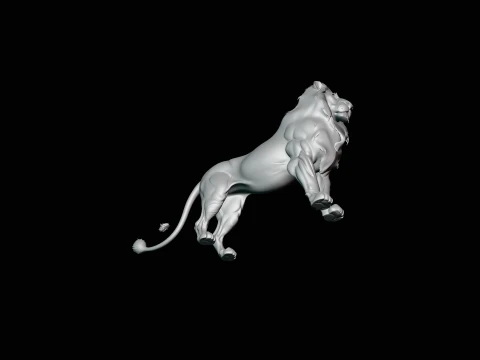 Standing Lion Statue Design 3 - 3D Print Model 3D Print Model