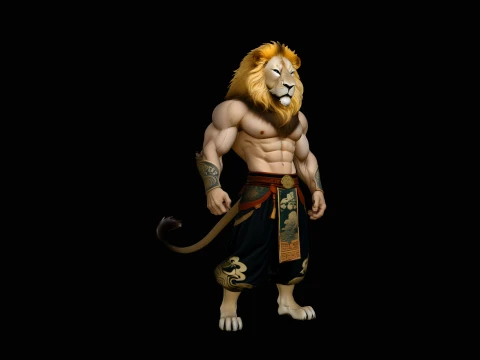 Lion Warrior Statue Design 1 - 3D Print Model 3D Print Model