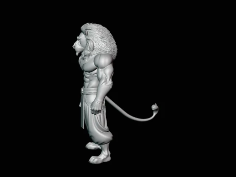 Lion Warrior Statue Design 1 - 3D Print Model 3D Print Model