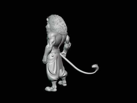 Lion Warrior Statue Design 1 - 3D Print Model 3D Print Model