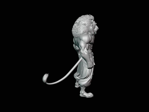 Lion Warrior Statue Design 1 - 3D Print Model 3D Print Model