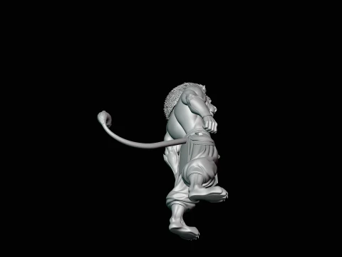 Lion Warrior Statue Design 1 - 3D Print Model 3D Print Model