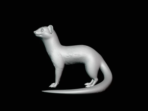 Banded Mongoose Statue Design 3 - 3D Print Model 3D Print Model