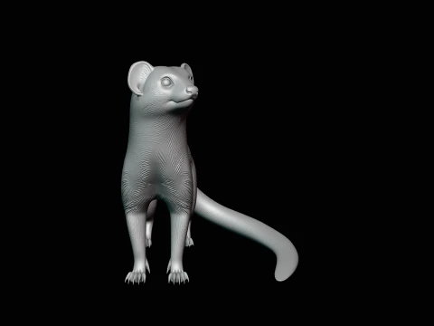 Banded Mongoose Statue Design 3 - 3D Print Model 3D Print Model