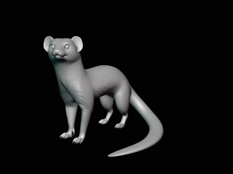Banded Mongoose Statue Design 3 - 3D Print Model 3D Print Model