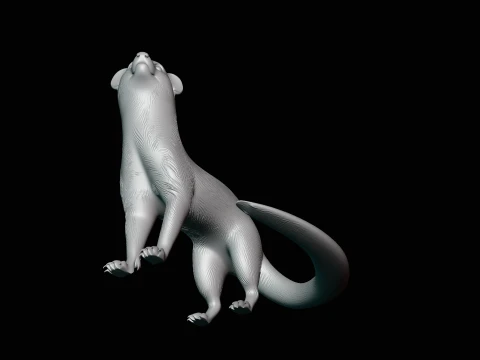 Banded Mongoose Statue Design 3 - 3D Print Model 3D Print Model