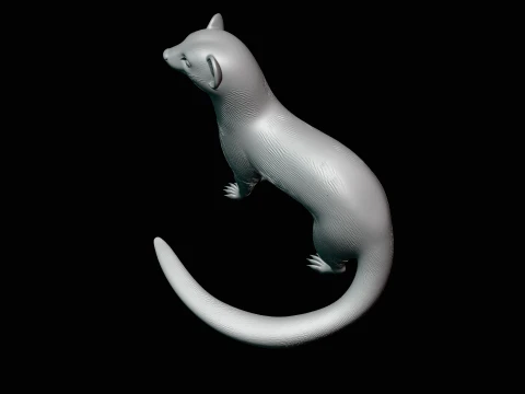 Banded Mongoose Statue Design 3 - 3D Print Model 3D Print Model