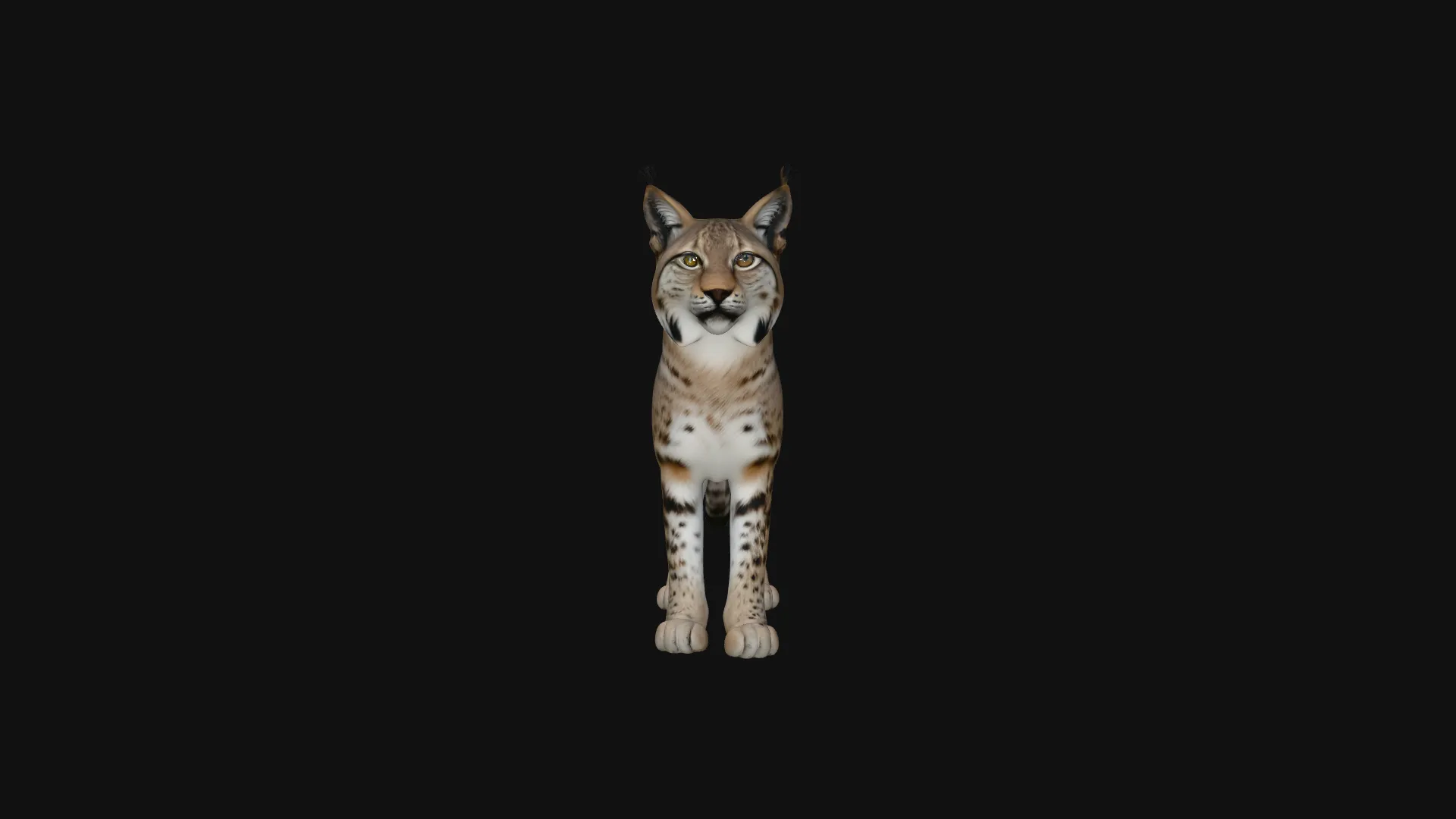 Standing Lynx Statue Design 1 - 3D Print Model 3D Print Model .c4d .max .obj .3ds .fbx .stl .blend 