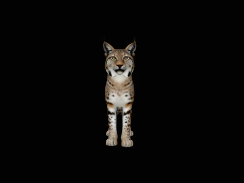 Standing Lynx Statue Design 1 - 3D Print Model Modelo de impresión 3D