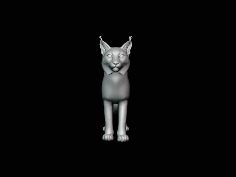 Standing Lynx Statue Design 1 - 3D Print Model 3D Print Model