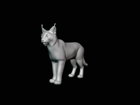 Standing Lynx Statue Design 1 - 3D Print Model 3D Print Model