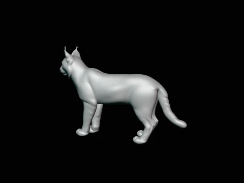 Standing Lynx Statue Design 1 - 3D Print Model 3D Print Model