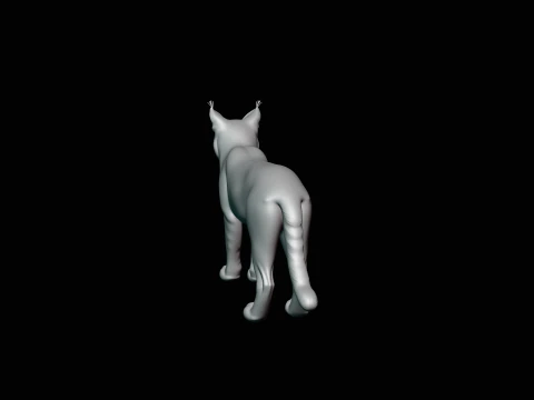 Standing Lynx Statue Design 1 - 3D Print Model 3D Print Model