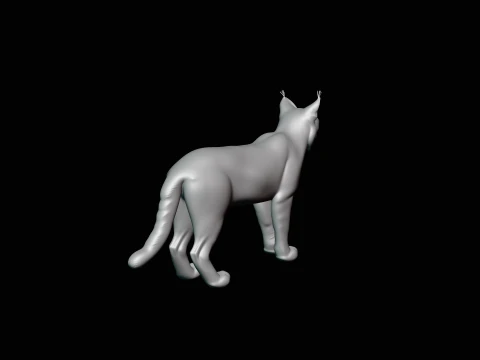 Standing Lynx Statue Design 1 - 3D Print Model 3D Print Model